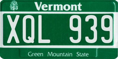 VT license plate XQL939