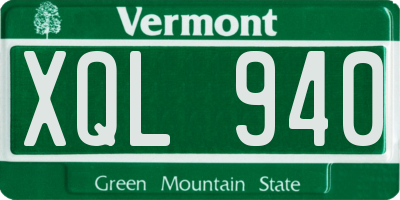 VT license plate XQL940