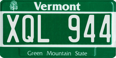 VT license plate XQL944