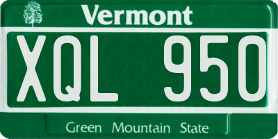 VT license plate XQL950