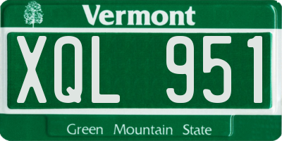 VT license plate XQL951