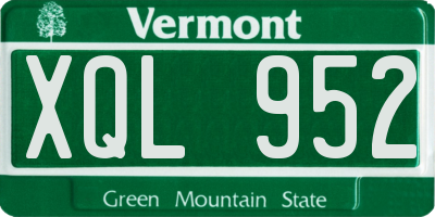 VT license plate XQL952