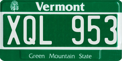 VT license plate XQL953