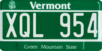 VT license plate XQL954