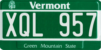 VT license plate XQL957
