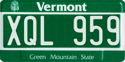 VT license plate XQL959