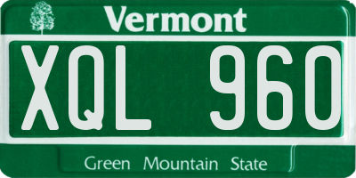 VT license plate XQL960