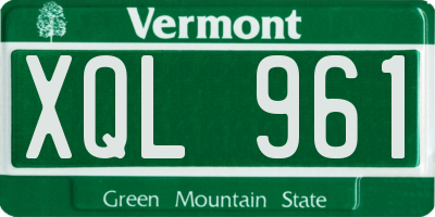 VT license plate XQL961