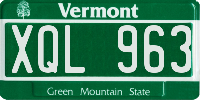 VT license plate XQL963