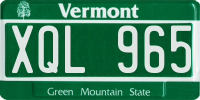 VT license plate XQL965