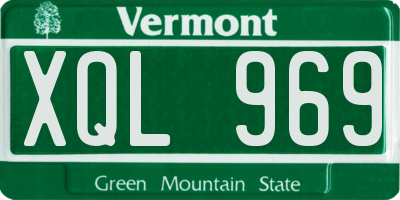 VT license plate XQL969