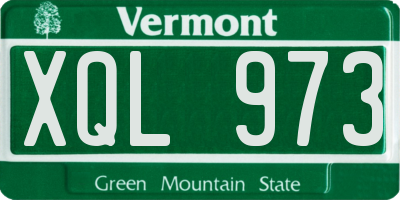 VT license plate XQL973