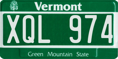 VT license plate XQL974