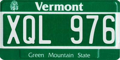 VT license plate XQL976
