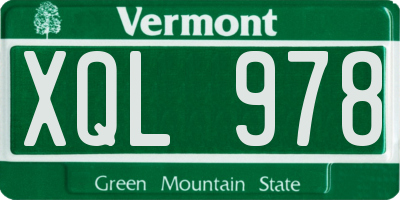 VT license plate XQL978