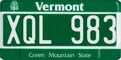 VT license plate XQL983
