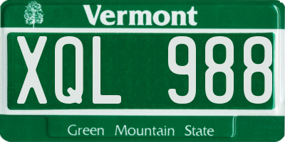 VT license plate XQL988