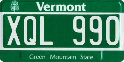 VT license plate XQL990