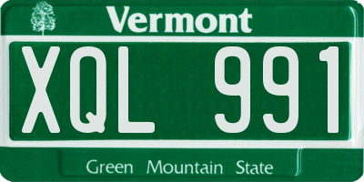 VT license plate XQL991