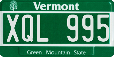 VT license plate XQL995