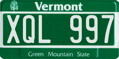 VT license plate XQL997