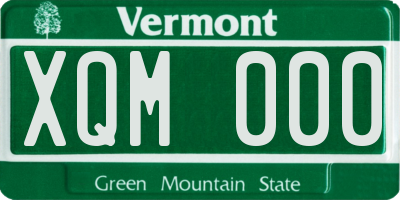VT license plate XQM000