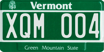 VT license plate XQM004