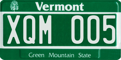 VT license plate XQM005