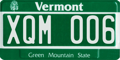 VT license plate XQM006