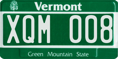 VT license plate XQM008