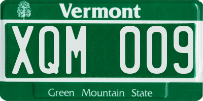 VT license plate XQM009