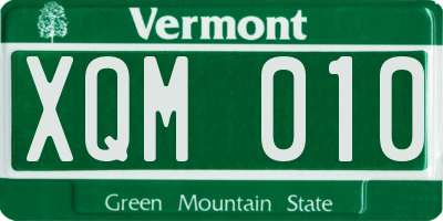 VT license plate XQM010
