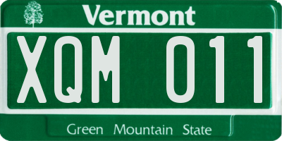 VT license plate XQM011