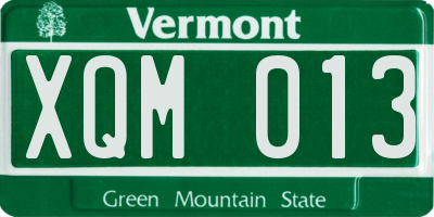 VT license plate XQM013