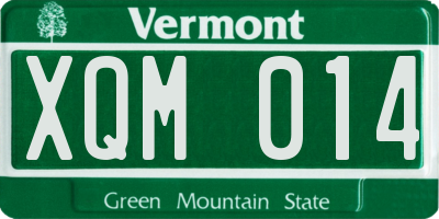 VT license plate XQM014