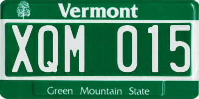 VT license plate XQM015