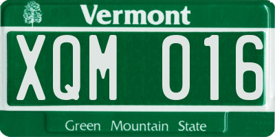 VT license plate XQM016