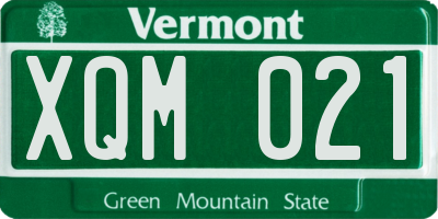 VT license plate XQM021