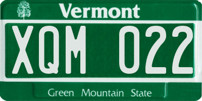 VT license plate XQM022