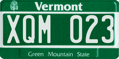 VT license plate XQM023