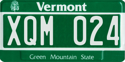 VT license plate XQM024