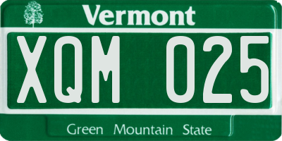 VT license plate XQM025
