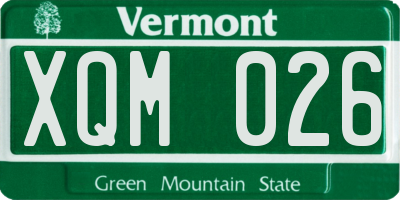 VT license plate XQM026