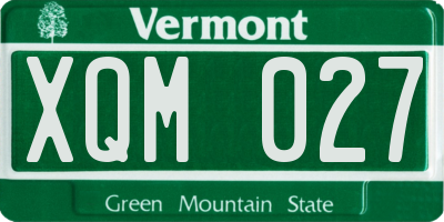 VT license plate XQM027