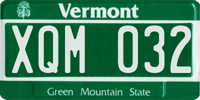 VT license plate XQM032