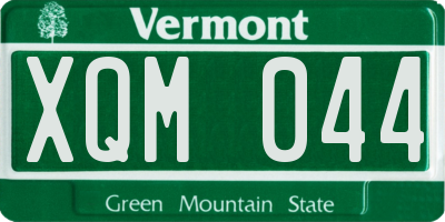 VT license plate XQM044