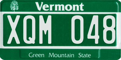 VT license plate XQM048