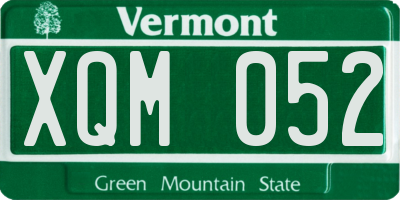 VT license plate XQM052