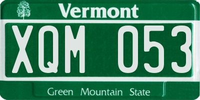 VT license plate XQM053