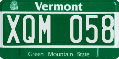 VT license plate XQM058